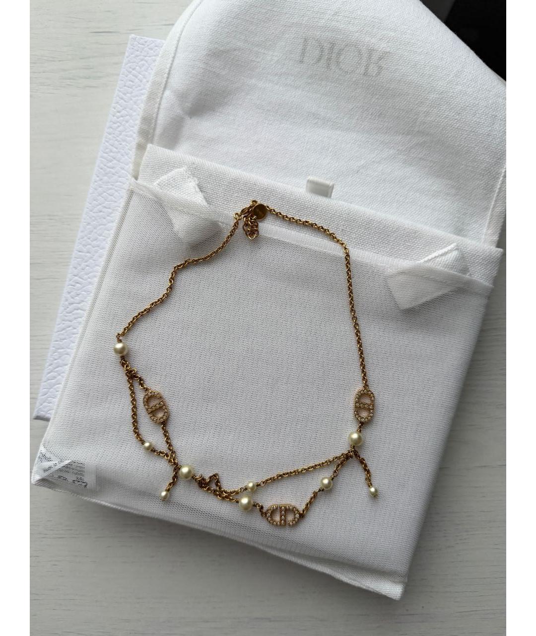 CHRISTIAN DIOR Золотое металлическое колье, фото 3