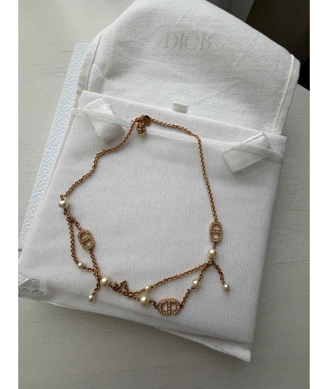 CHRISTIAN DIOR Золотое металлическое колье, фото 6