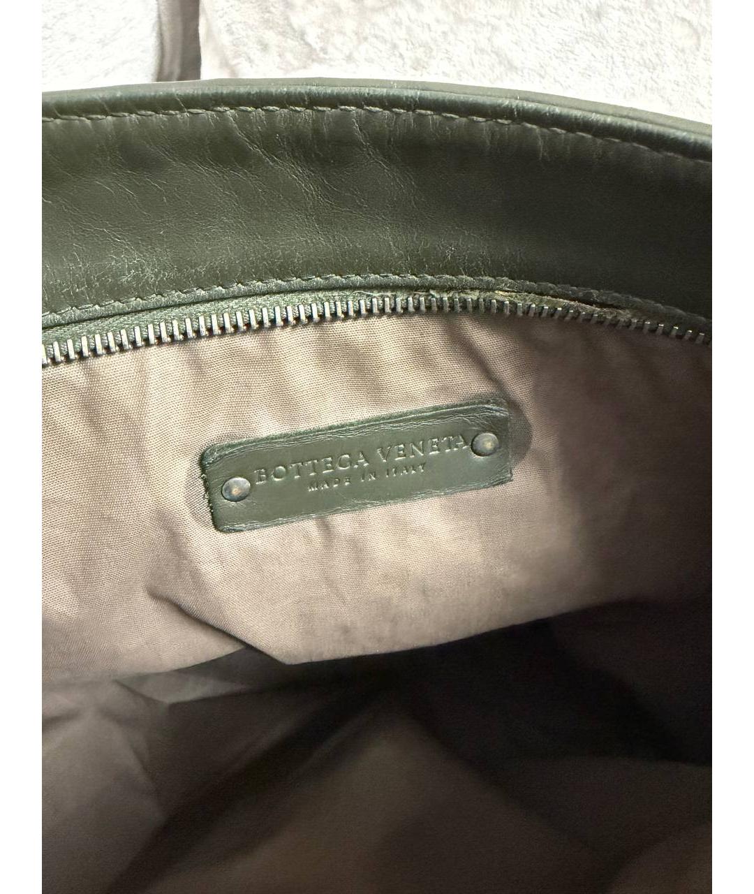 BOTTEGA VENETA Зеленая кожаная сумка на плечо, фото 9
