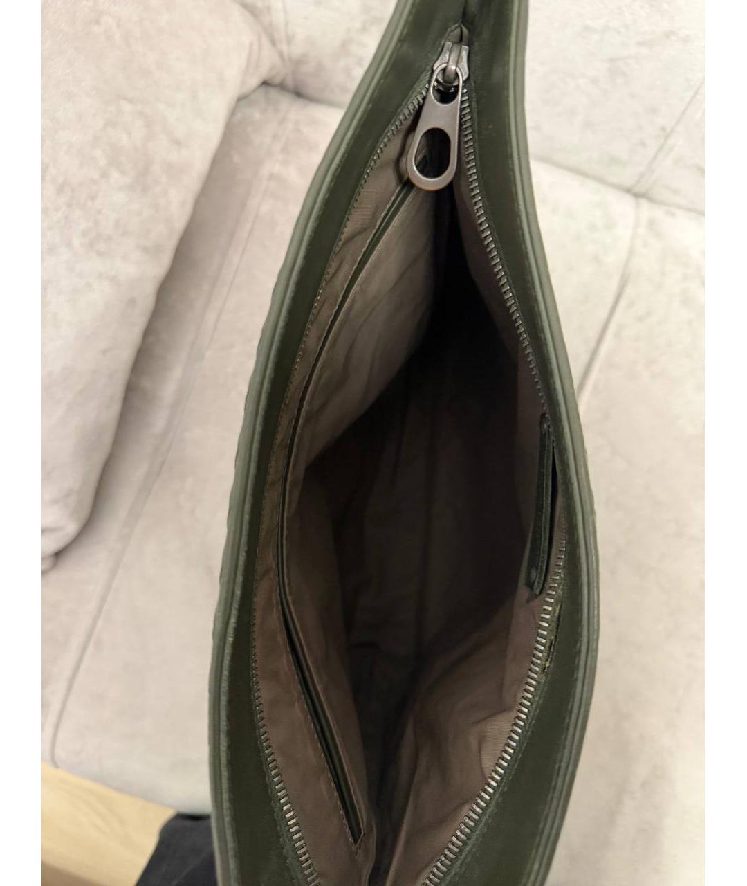 BOTTEGA VENETA Зеленая кожаная сумка на плечо, фото 7