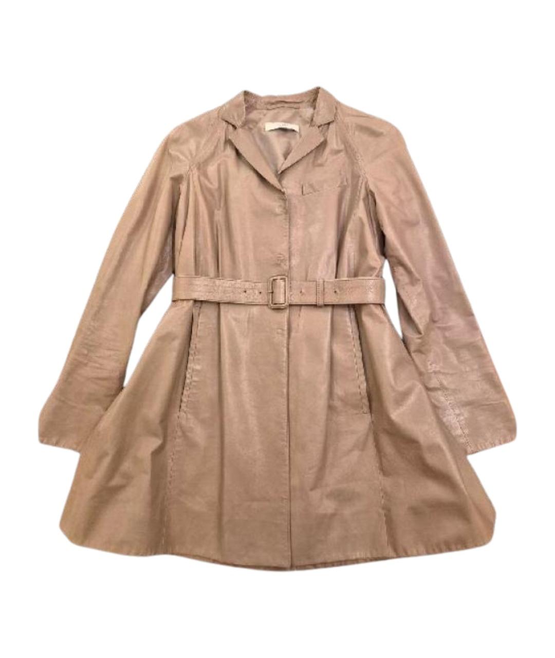 PRADA Бежевый кожаный тренч/плащ, фото 1