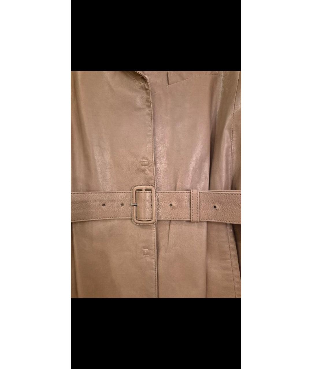 PRADA Бежевый кожаный тренч/плащ, фото 4