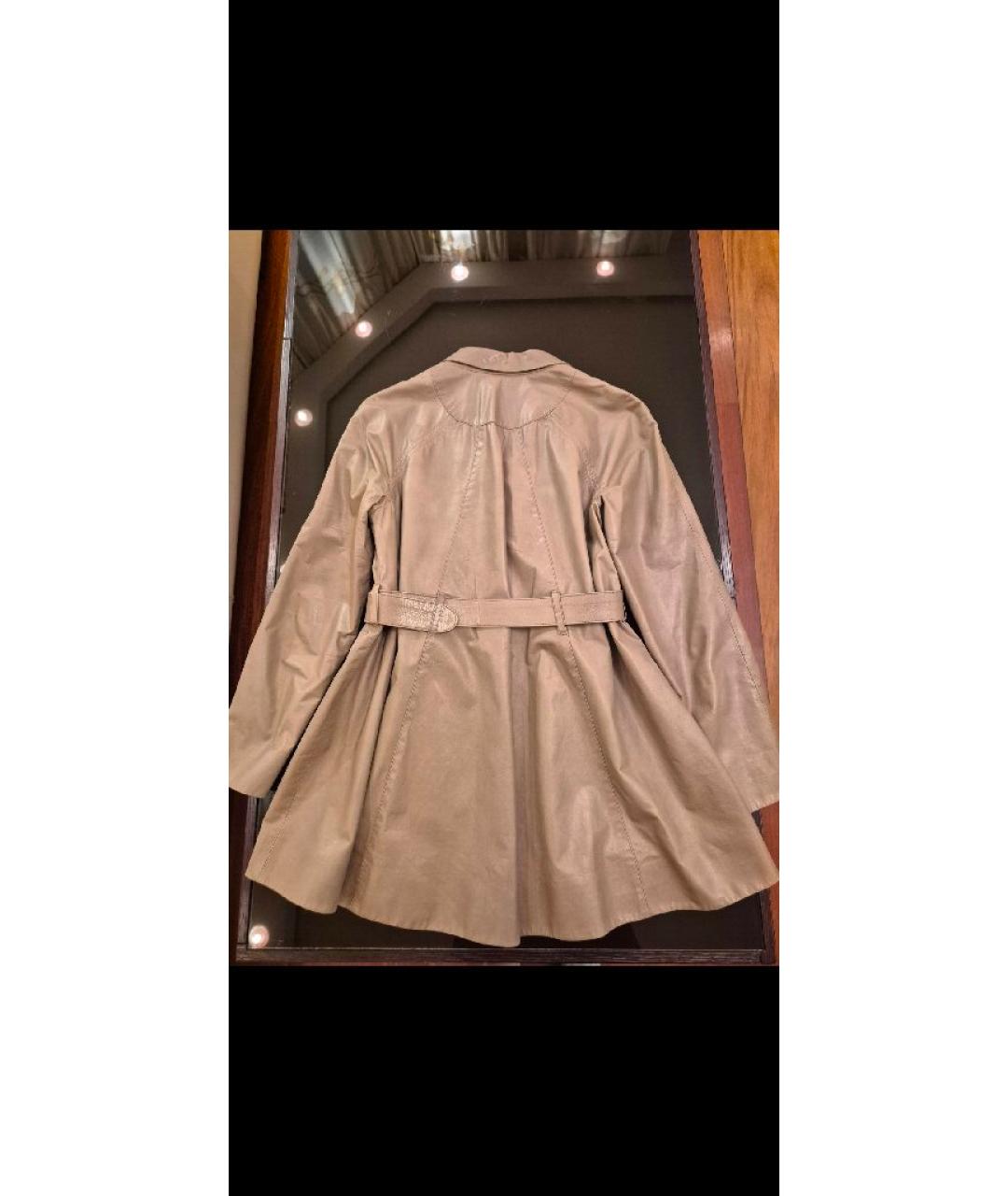 PRADA Бежевый кожаный тренч/плащ, фото 2