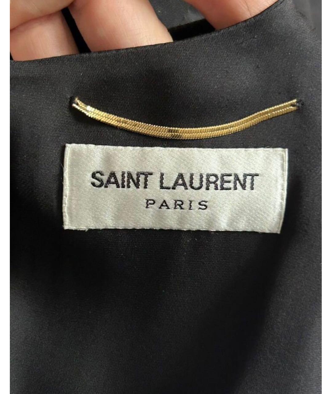 SAINT LAURENT Черное шелковое коктейльное платье, фото 3