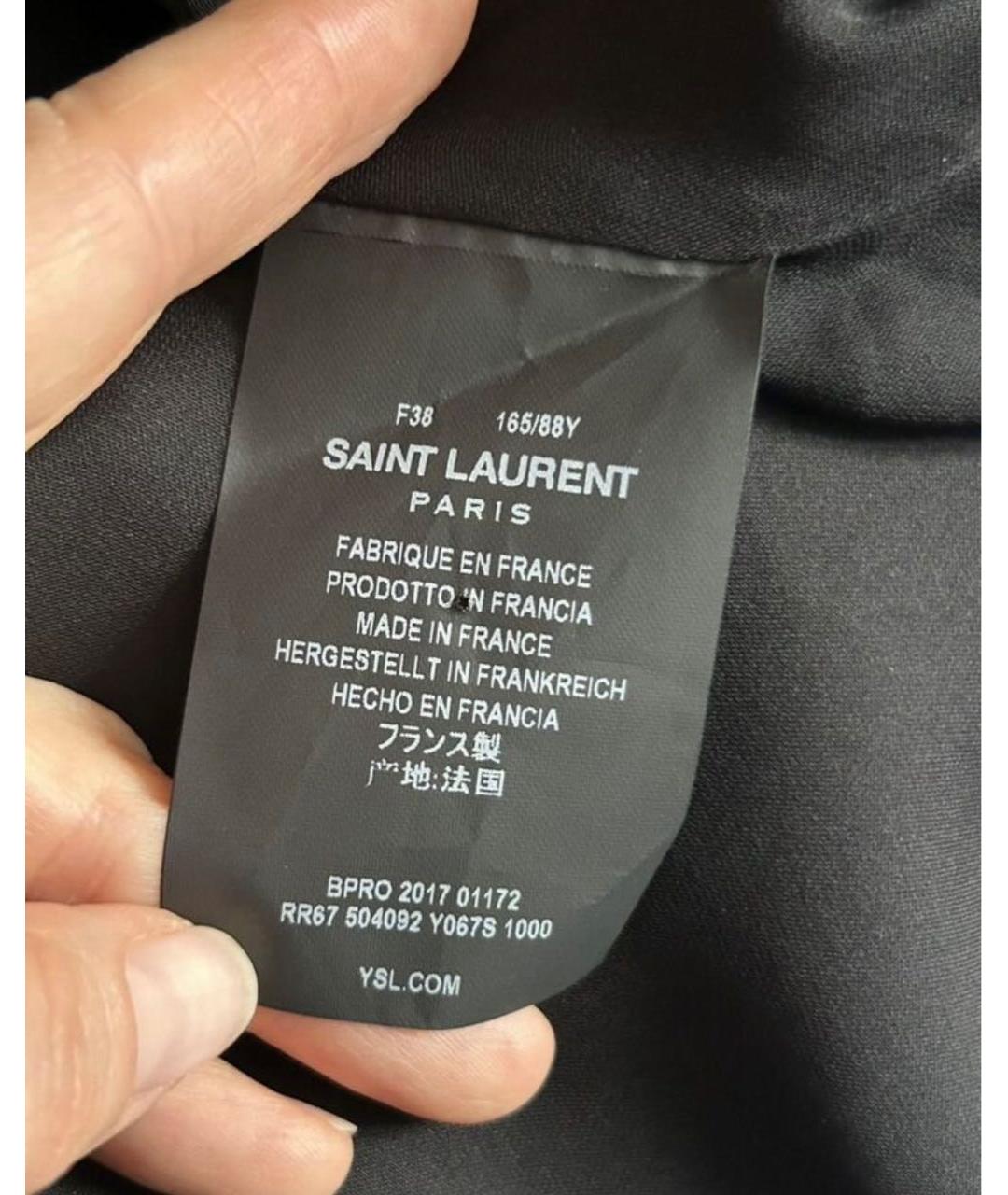 SAINT LAURENT Черное шелковое коктейльное платье, фото 8
