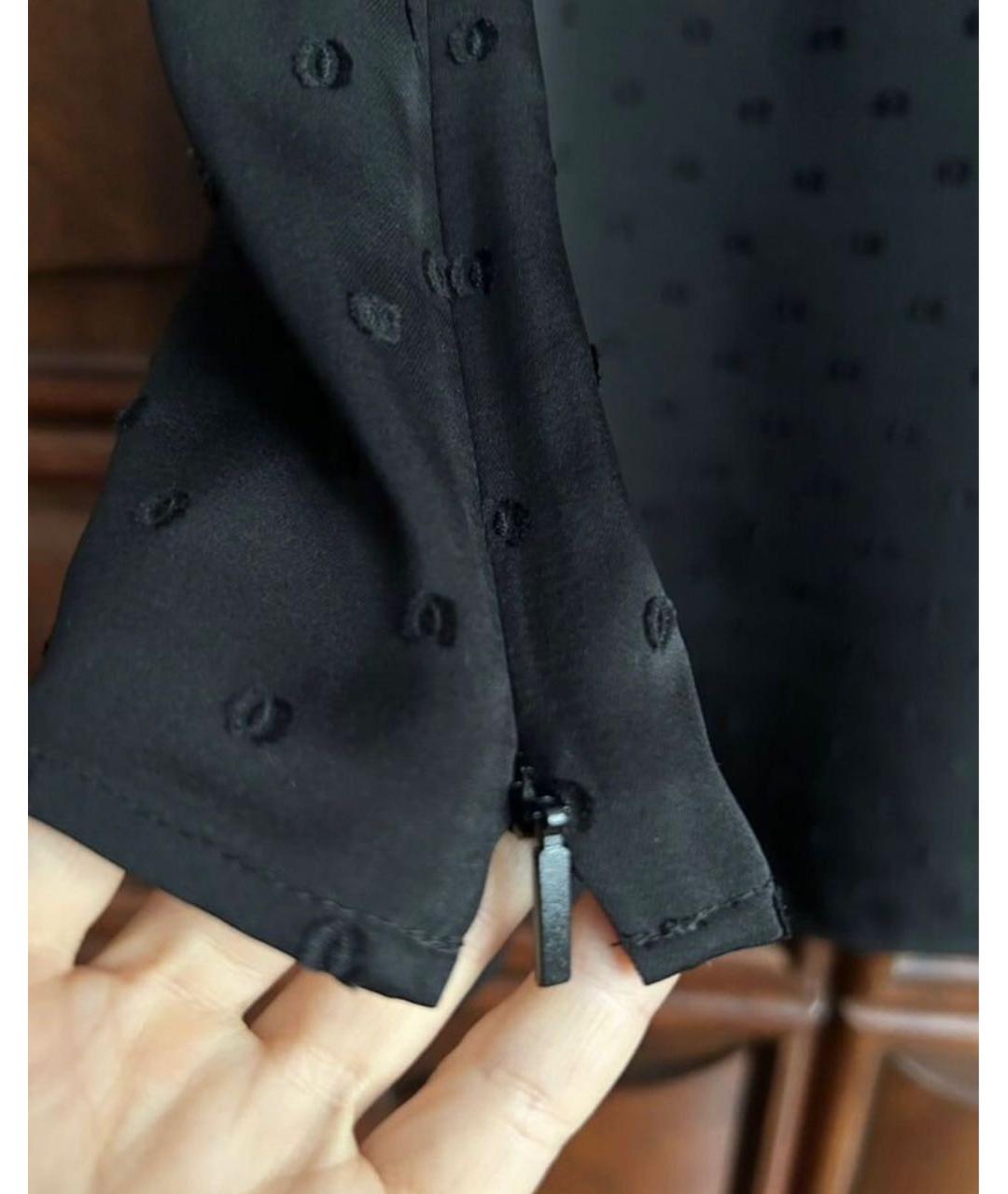 SAINT LAURENT Черное шелковое коктейльное платье, фото 6