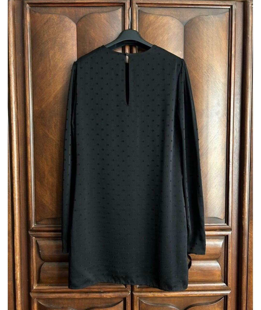 SAINT LAURENT Черное шелковое коктейльное платье, фото 2