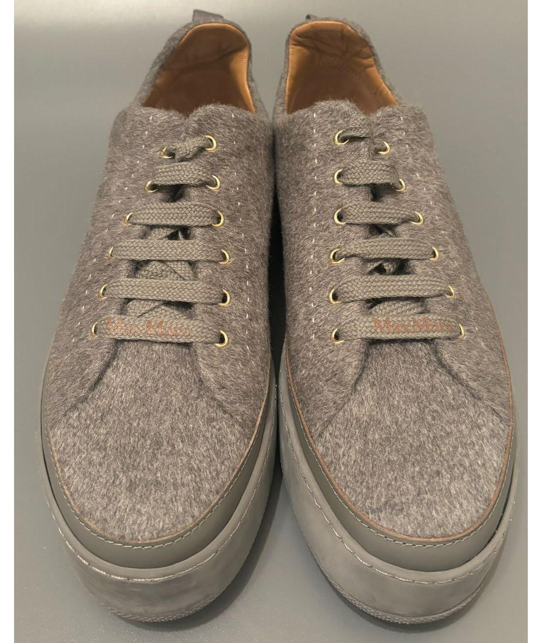 MAX MARA Серые текстильные кроссовки, фото 2