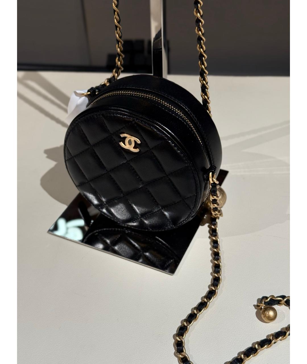 CHANEL Черная кожаная сумка через плечо, фото 2