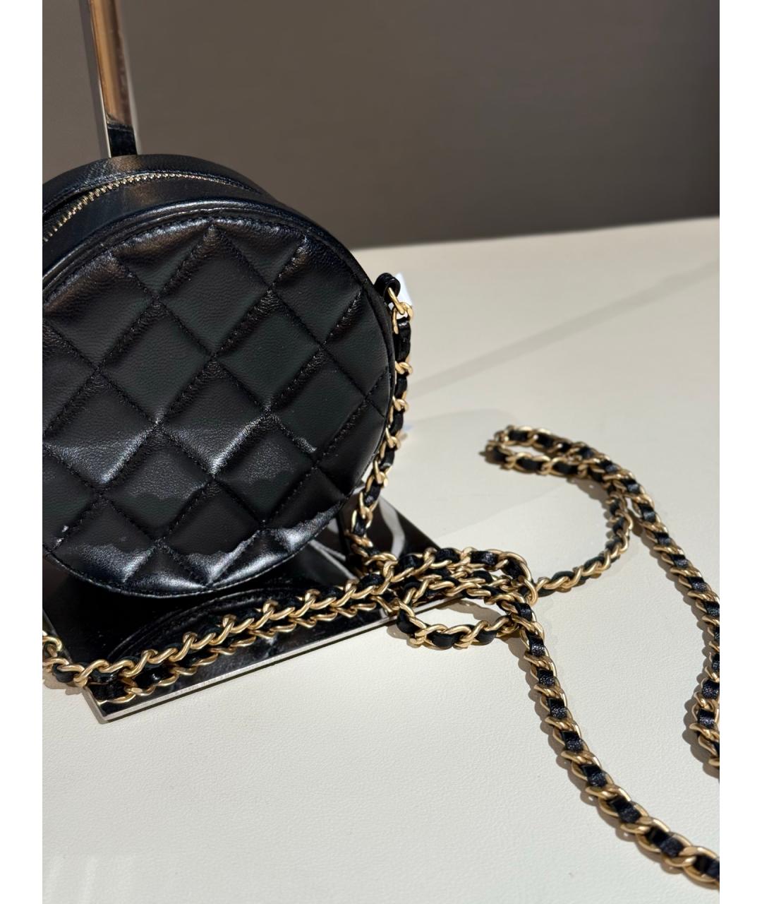 CHANEL Черная кожаная сумка через плечо, фото 6