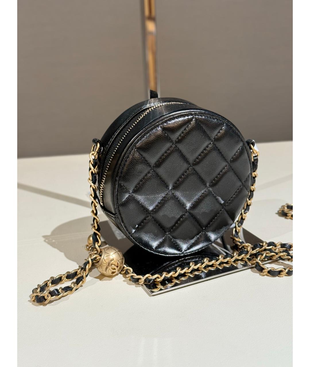CHANEL Черная кожаная сумка через плечо, фото 5