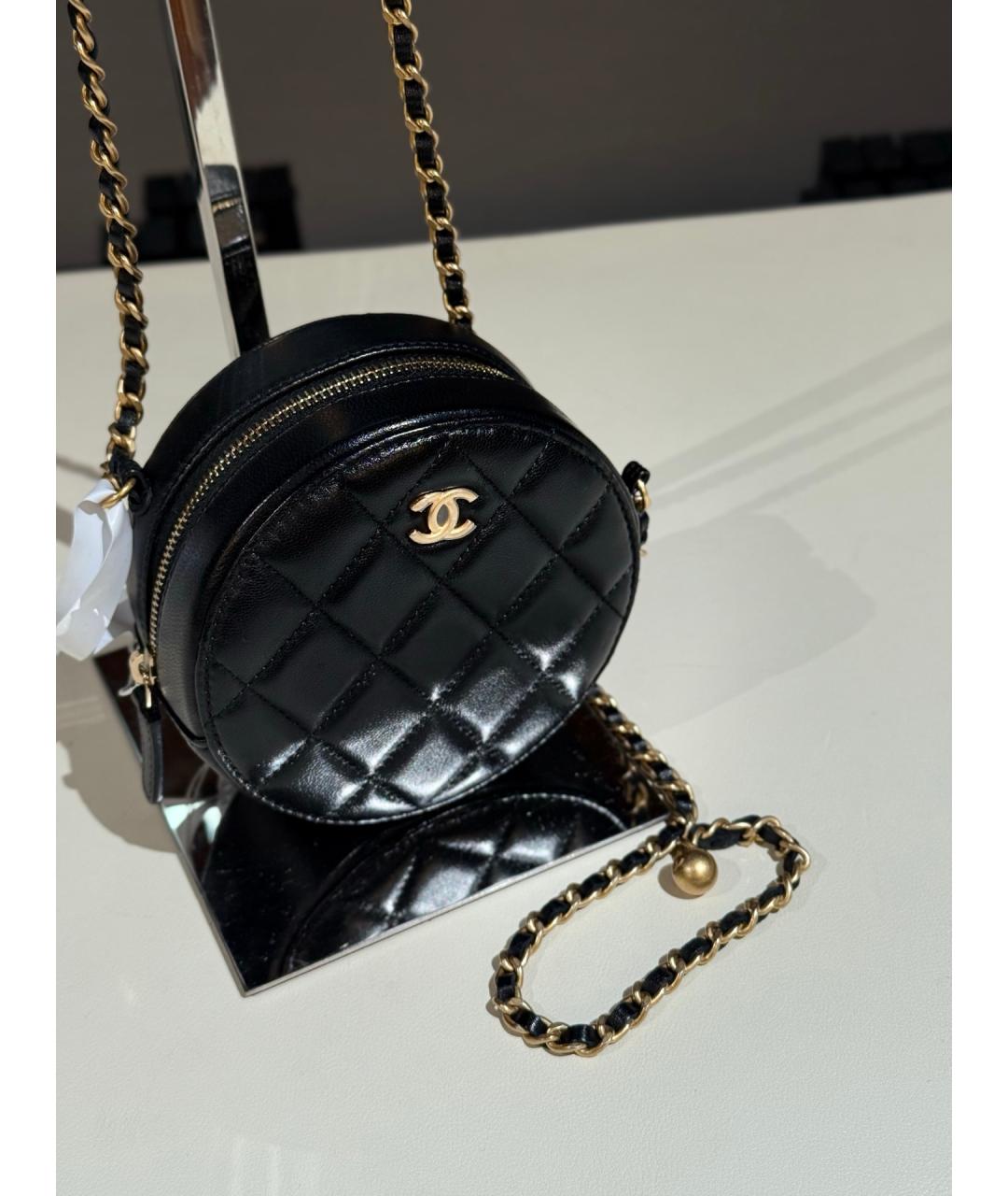 CHANEL Черная кожаная сумка через плечо, фото 3