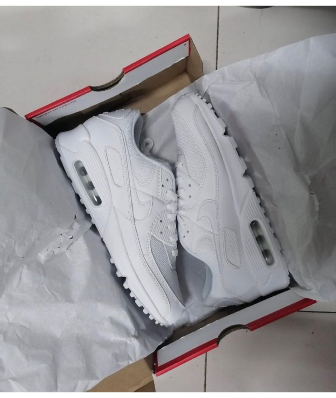 NIKE Белые текстильные низкие кроссовки / кеды, фото 2