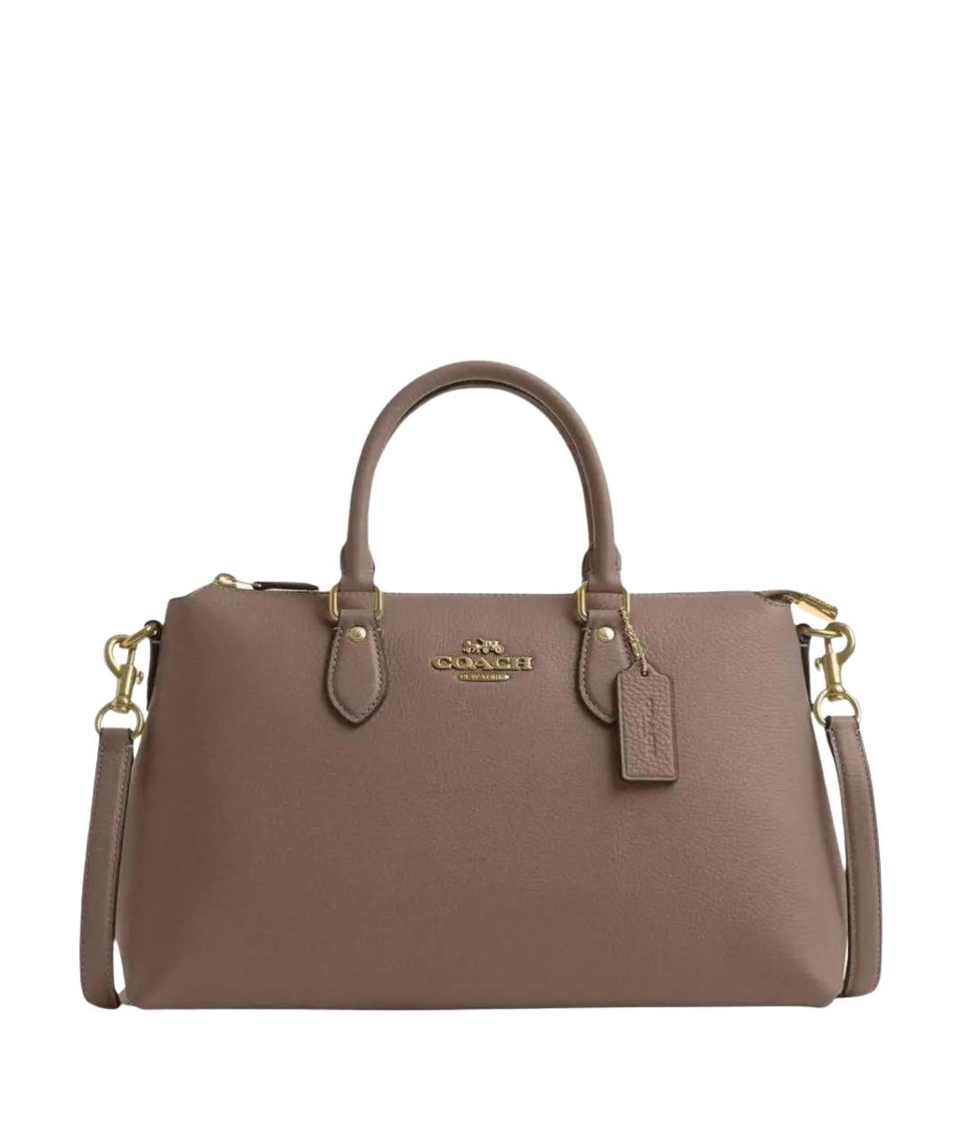 COACH Серая кожаная сумка тоут, фото 1