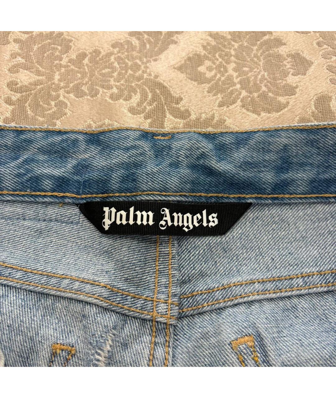 PALM ANGELS Голубые хлопковые джинсы скинни, фото 3