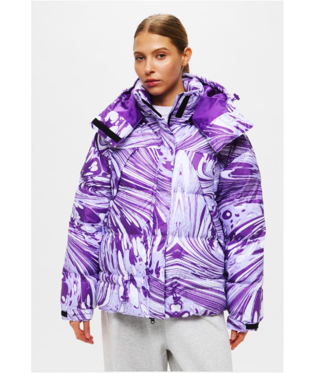 ADIDAS BY STELLA MCCARTNEY Фиолетовый полиэстеровый пуховик, фото 2