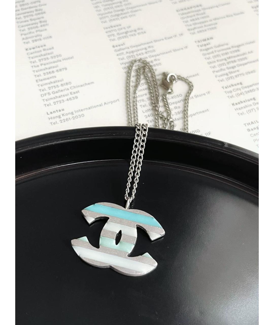 CHANEL Бирюзовый металлический кулон, фото 5