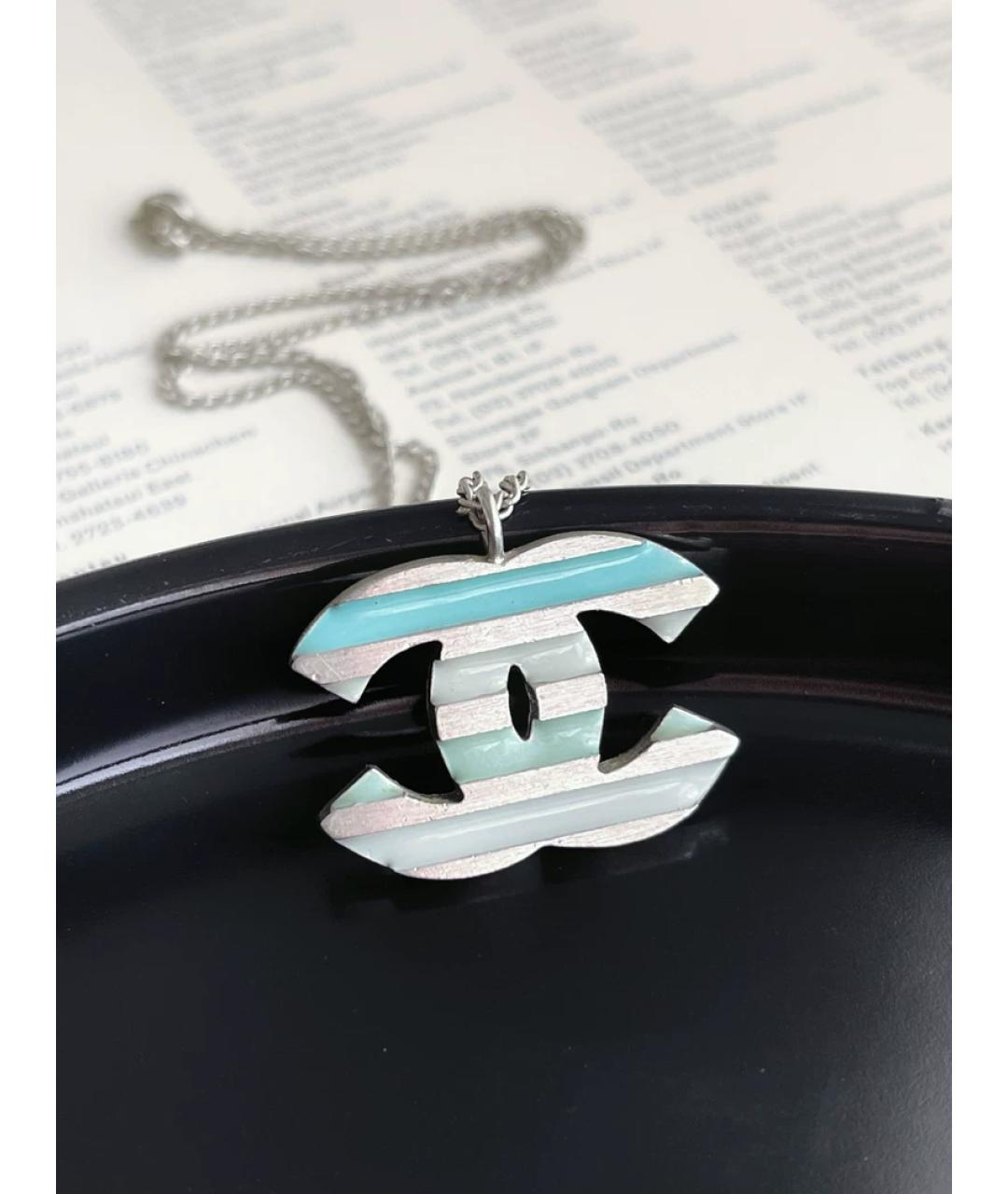 CHANEL Бирюзовый металлический кулон, фото 4