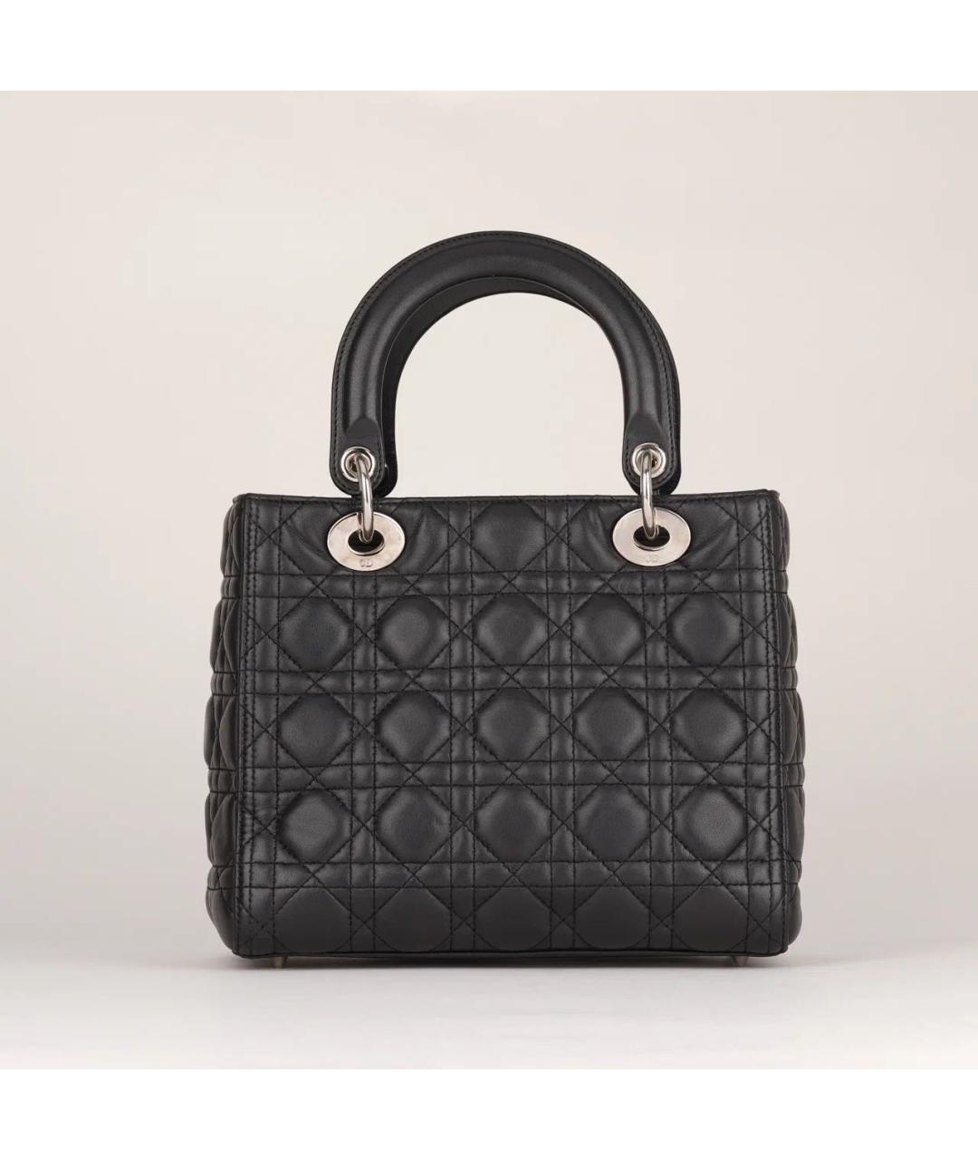 CHRISTIAN DIOR Черная кожаная сумка с короткими ручками, фото 2