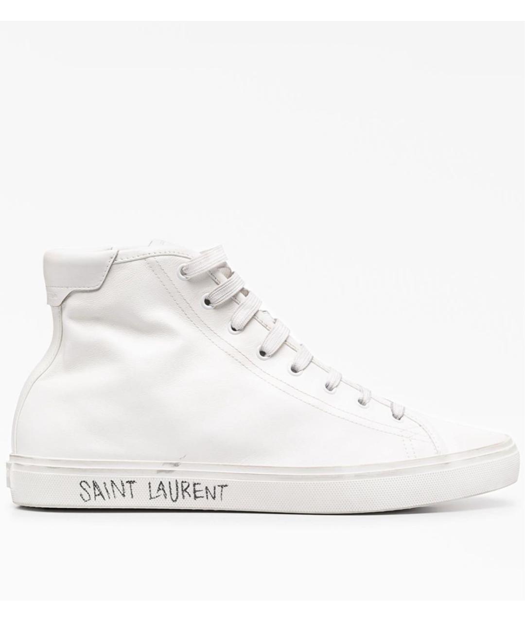 SAINT LAURENT Белые кожаные кеды, фото 5