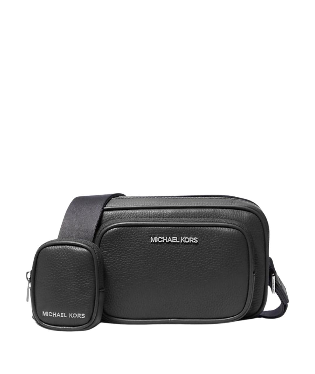 MICHAEL KORS Черная кожаная сумка на плечо, фото 1