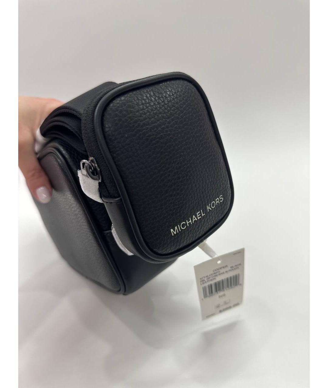 MICHAEL KORS Черная кожаная сумка на плечо, фото 6