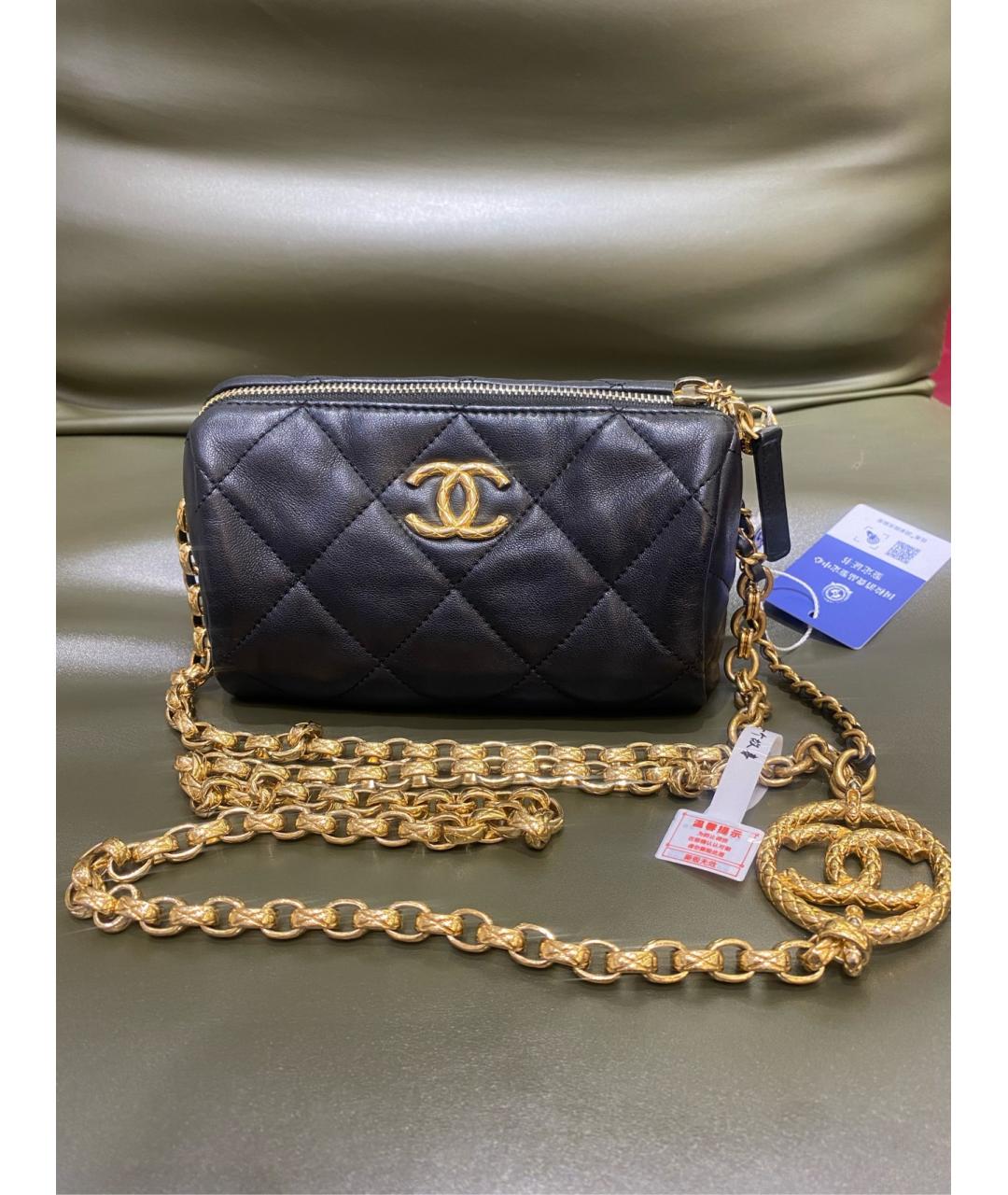 CHANEL Черная кожаная сумка через плечо, фото 2