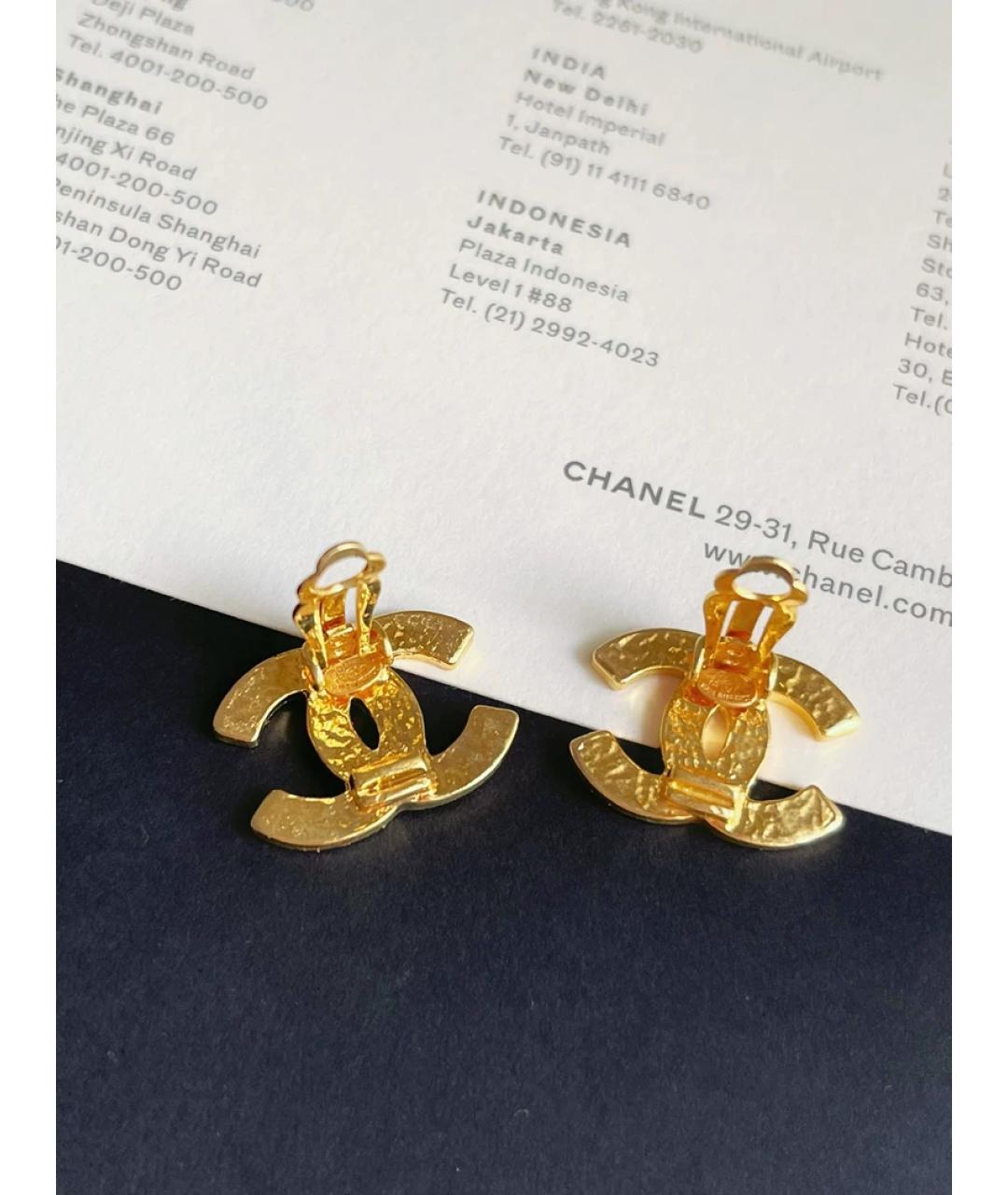 CHANEL Черные металлические серьги, фото 2