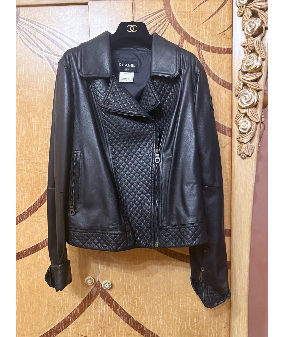 CHANEL Черная кожаная куртка, фото 7