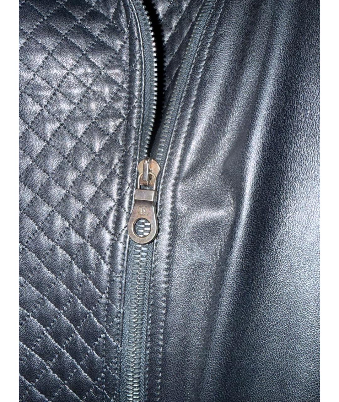 CHANEL Черная кожаная куртка, фото 4