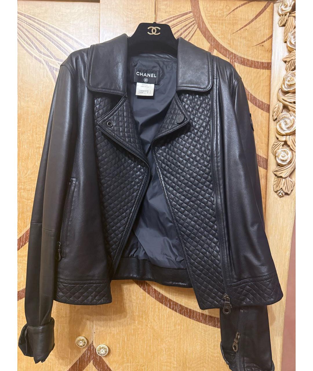 CHANEL Черная кожаная куртка, фото 2