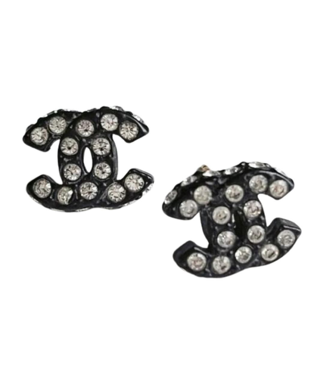 CHANEL Черные металлические серьги, фото 1