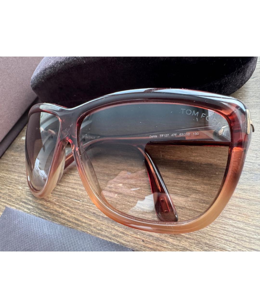 TOM FORD Коричневые пластиковые солнцезащитные очки, фото 3