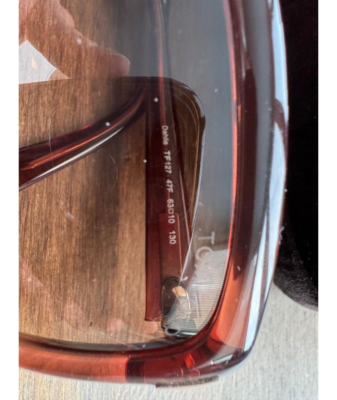 TOM FORD Коричневые пластиковые солнцезащитные очки, фото 8