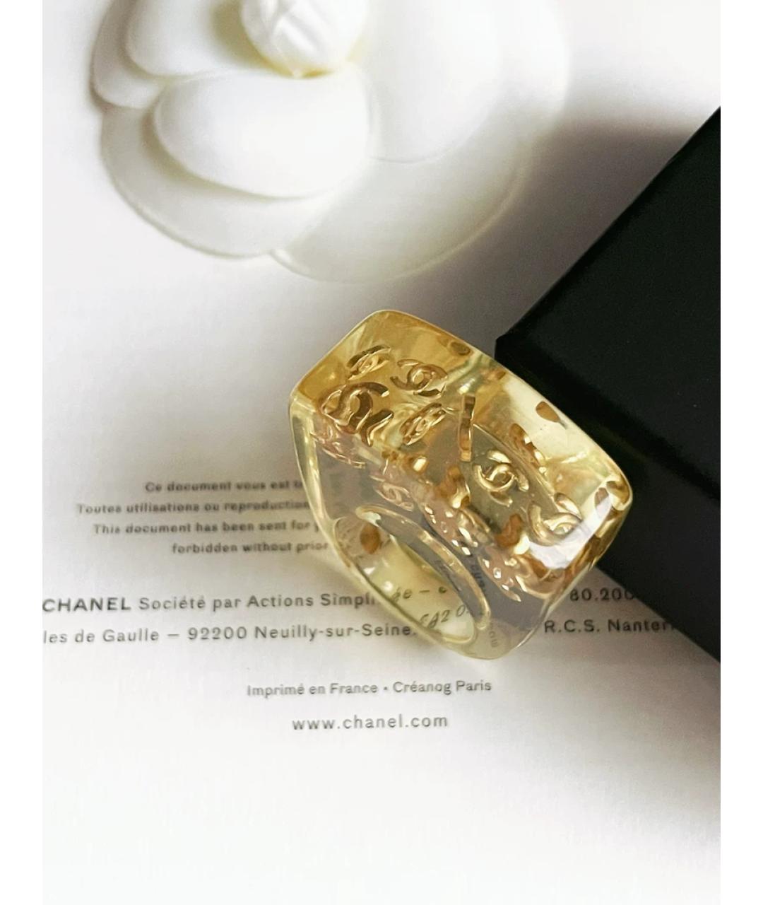 CHANEL Золотое пластиковое кольцо, фото 5