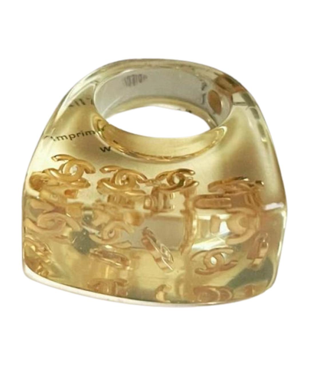 CHANEL Золотое пластиковое кольцо, фото 1