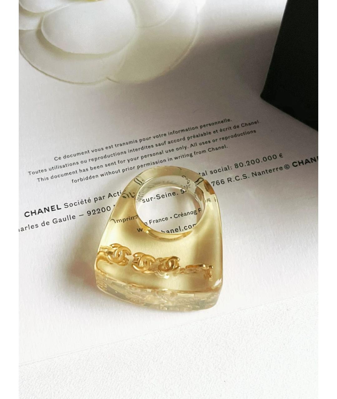 CHANEL Золотое пластиковое кольцо, фото 2