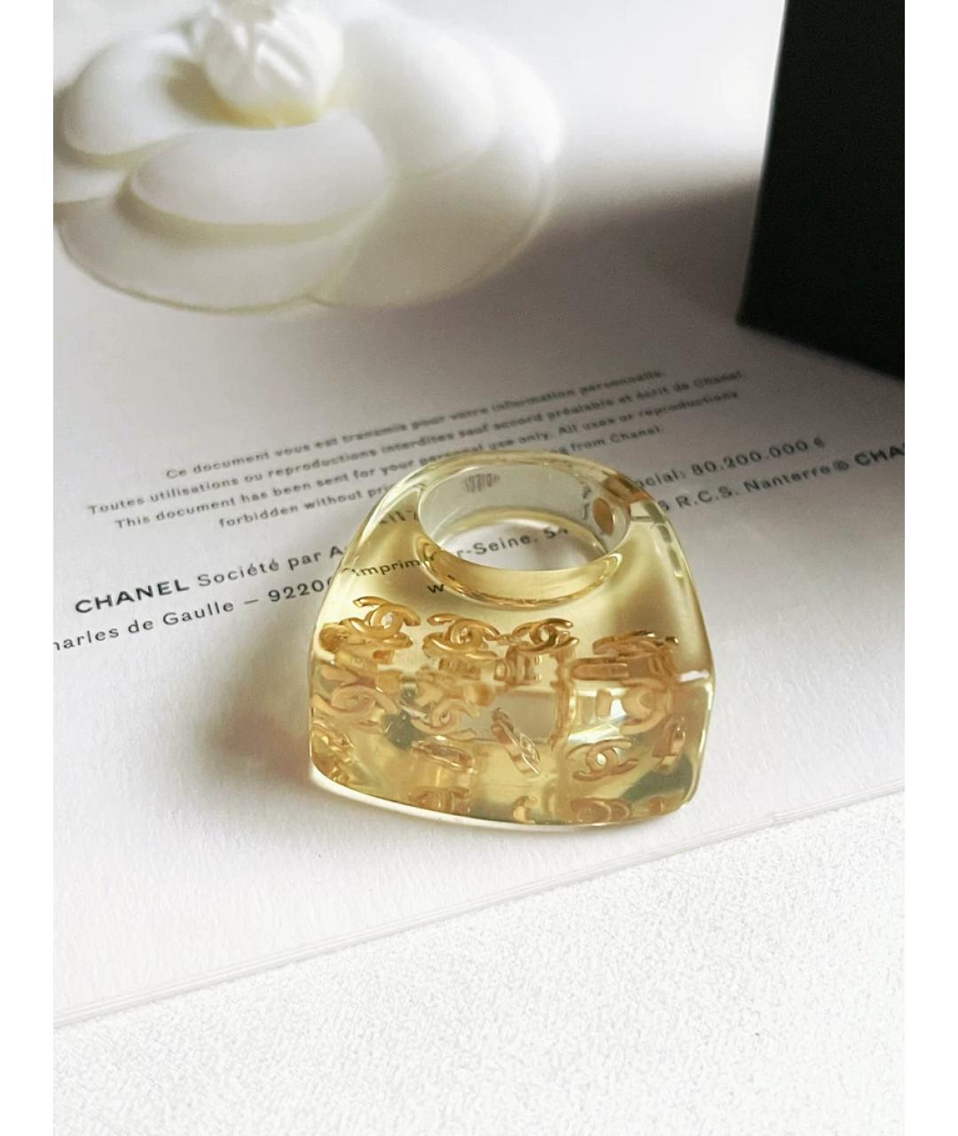 CHANEL Золотое пластиковое кольцо, фото 6