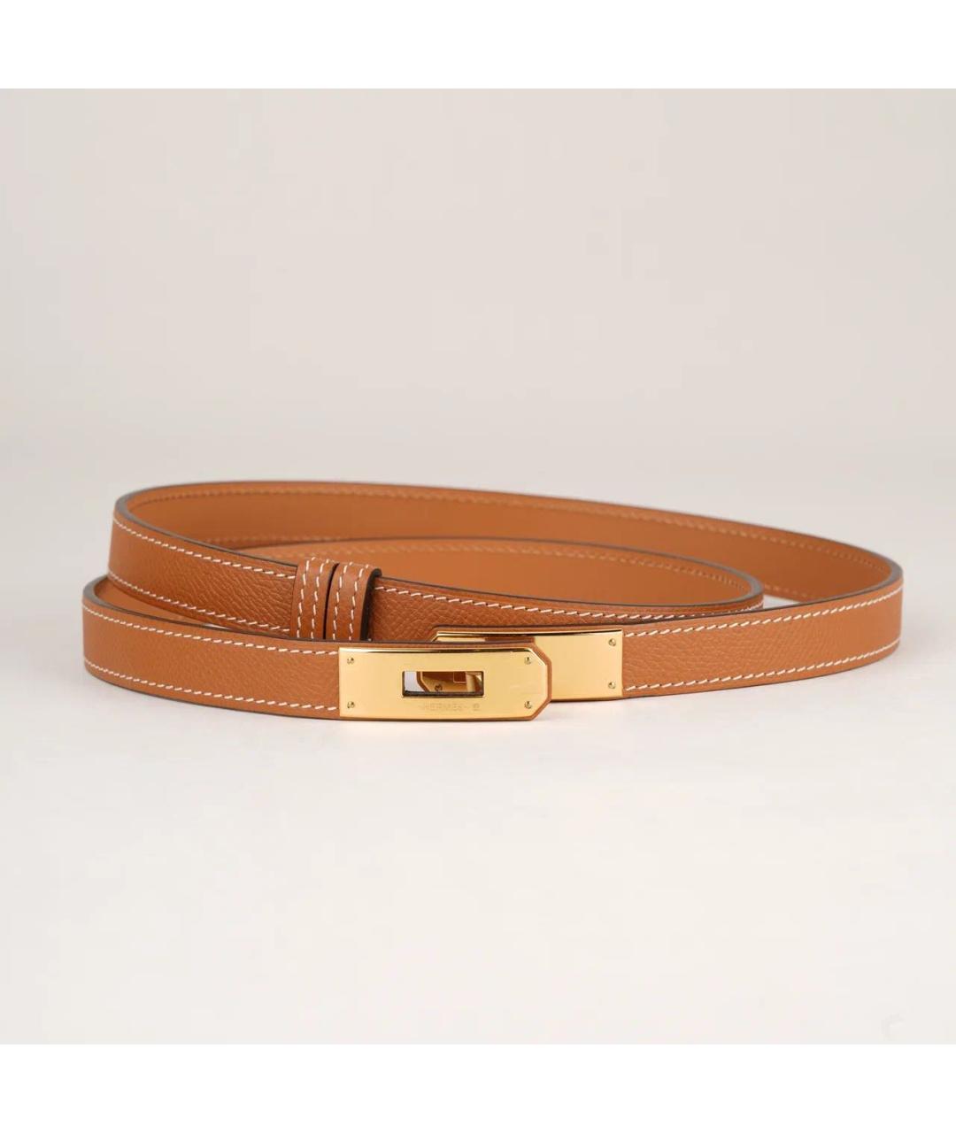 HERMES Коричневый кожаный ремень, фото 6
