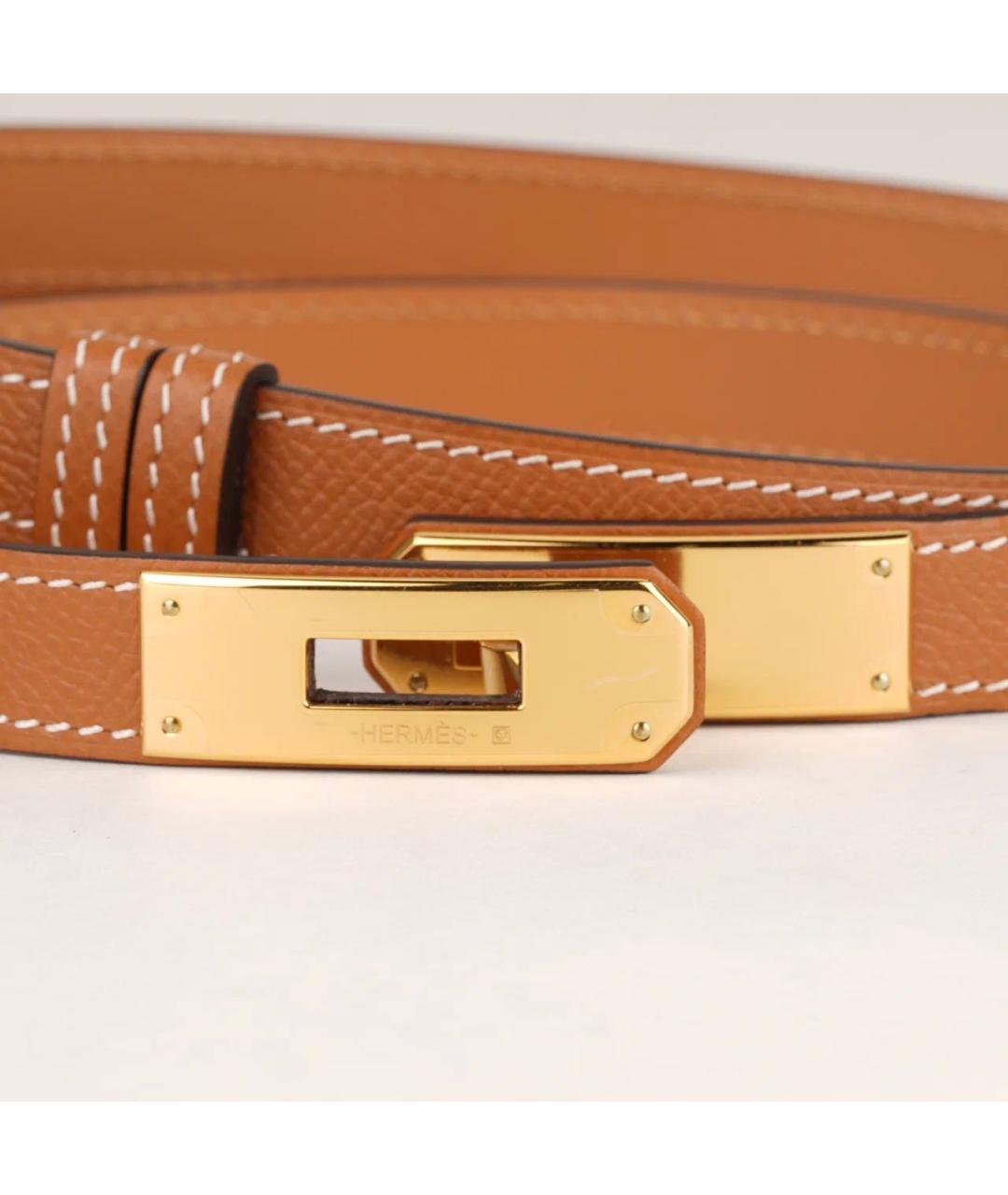 HERMES Коричневый кожаный ремень, фото 5