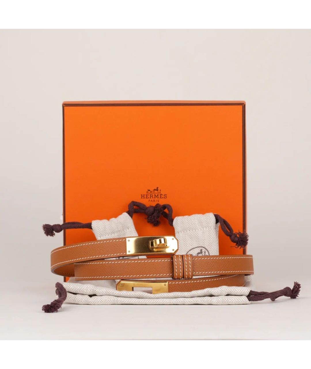 HERMES Коричневый кожаный ремень, фото 2