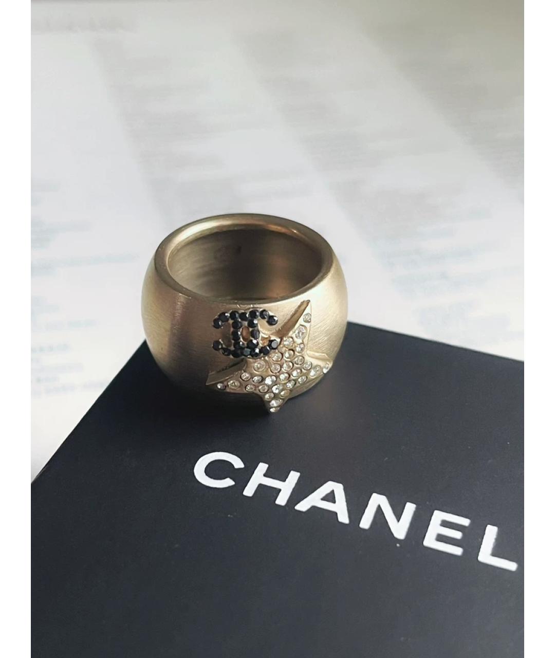 CHANEL Золотое металлическое кольцо, фото 3