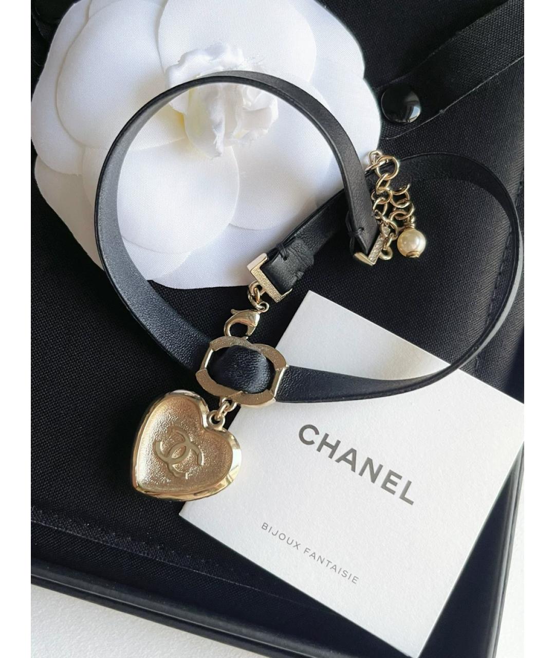 CHANEL Черный кожаный чокер, фото 3