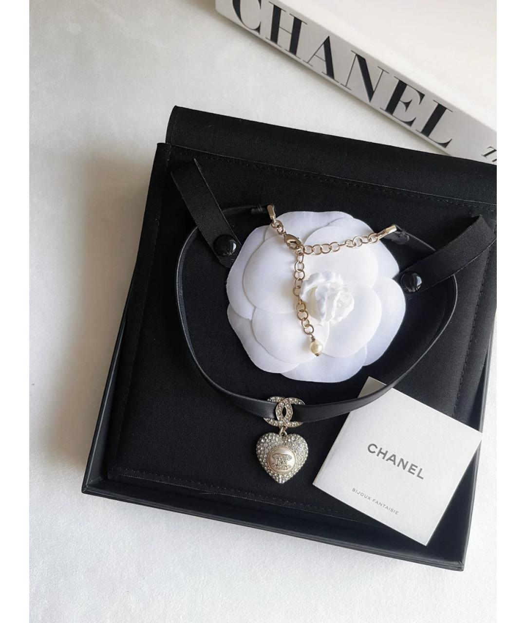 CHANEL Черный кожаный чокер, фото 5