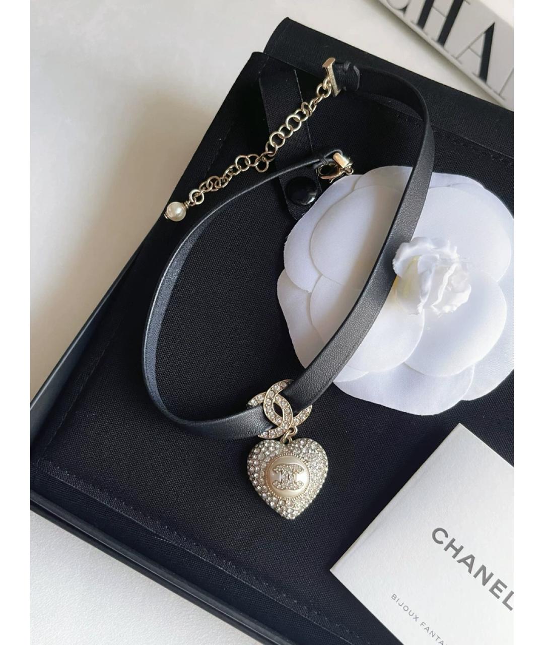CHANEL Черный кожаный чокер, фото 4