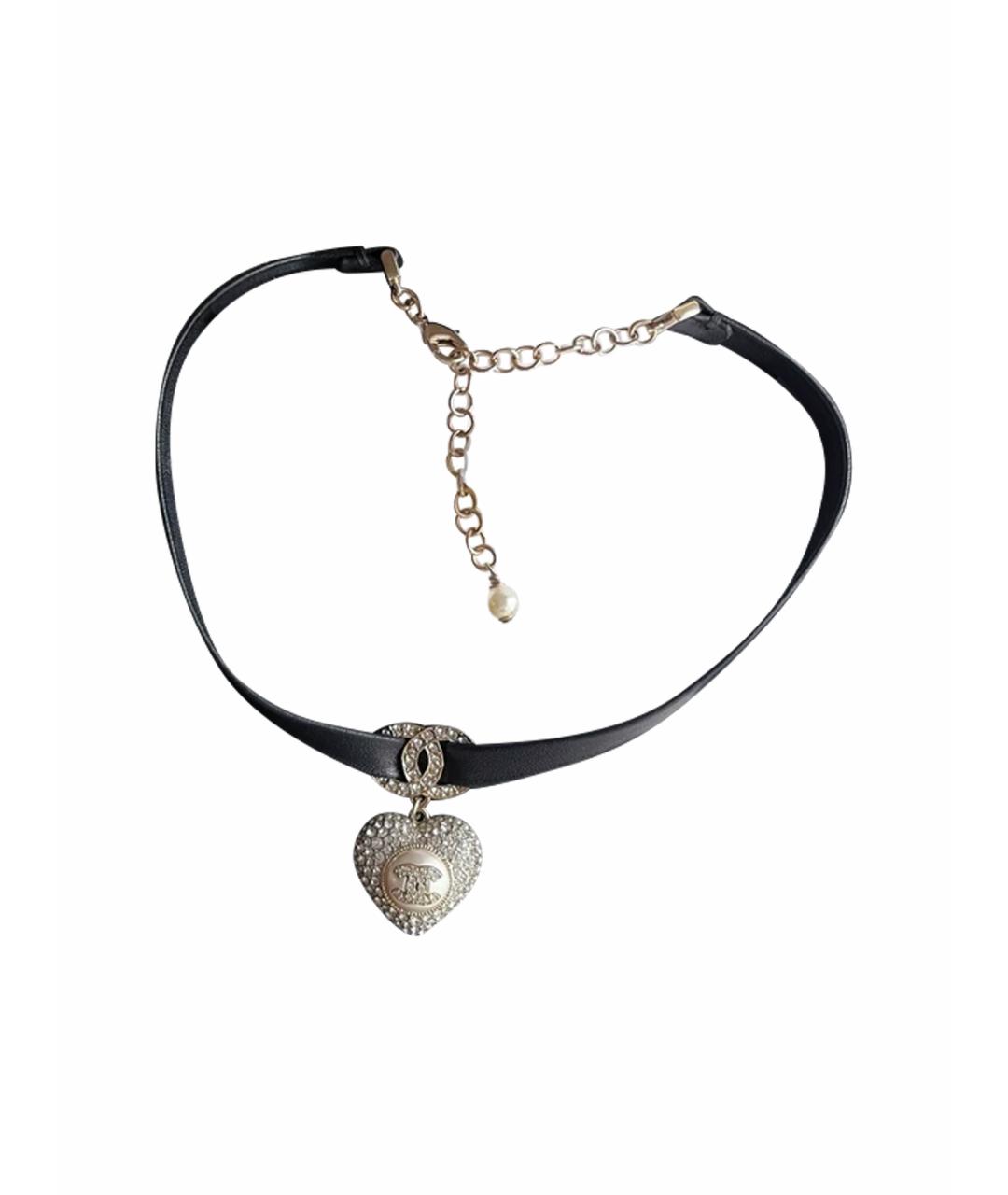 CHANEL Черный кожаный чокер, фото 1