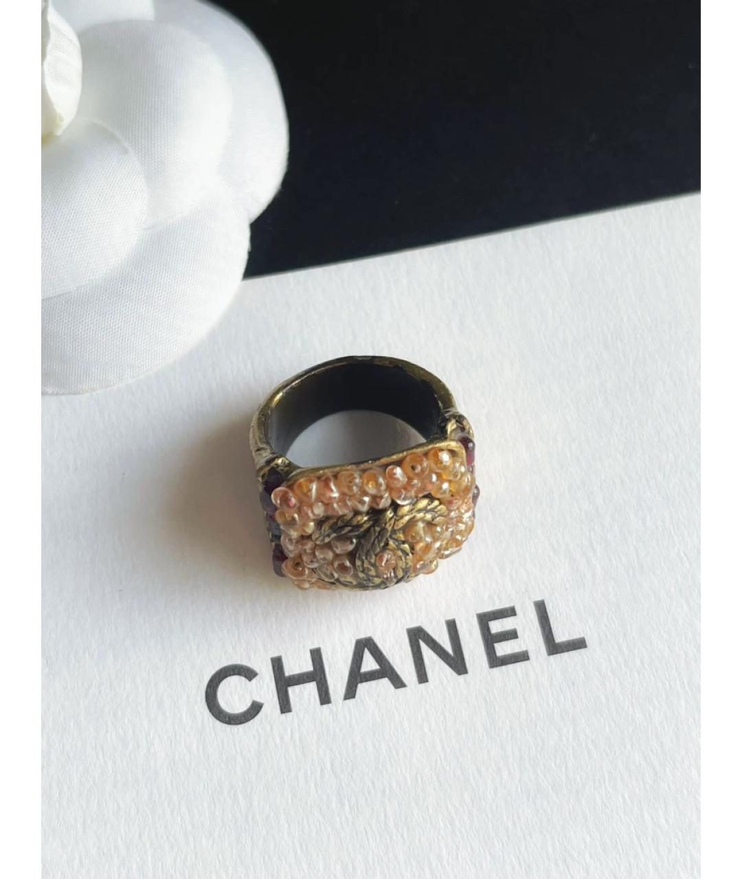 CHANEL Коричневое металлическое кольцо, фото 2