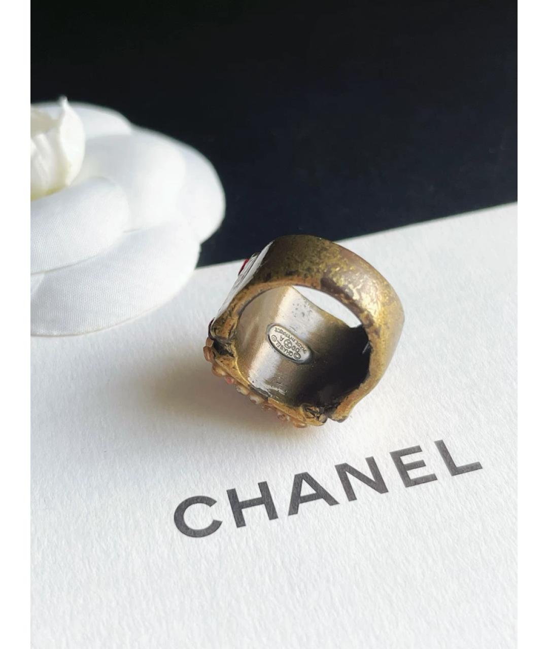 CHANEL Коричневое металлическое кольцо, фото 3