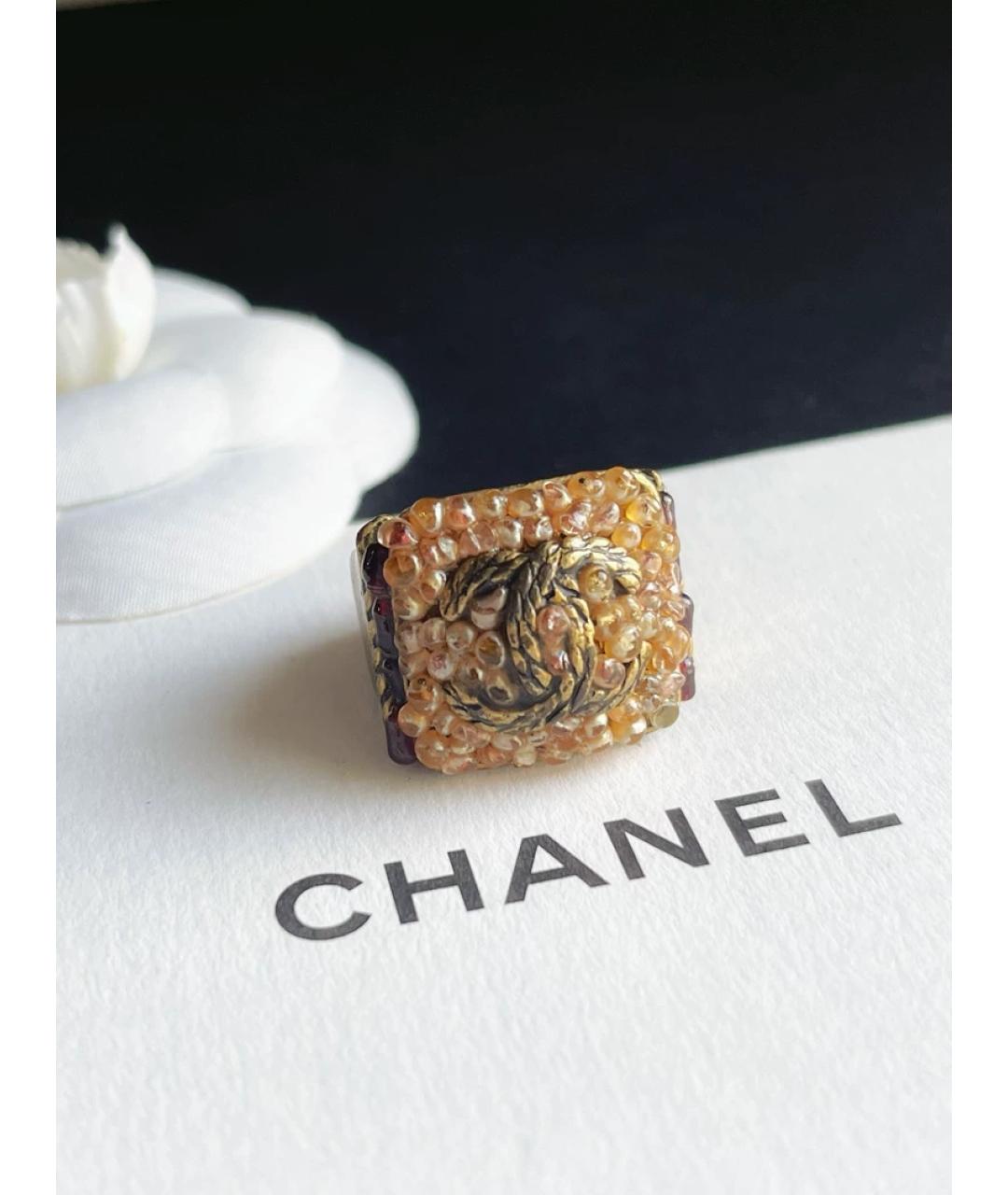 CHANEL Коричневое металлическое кольцо, фото 4
