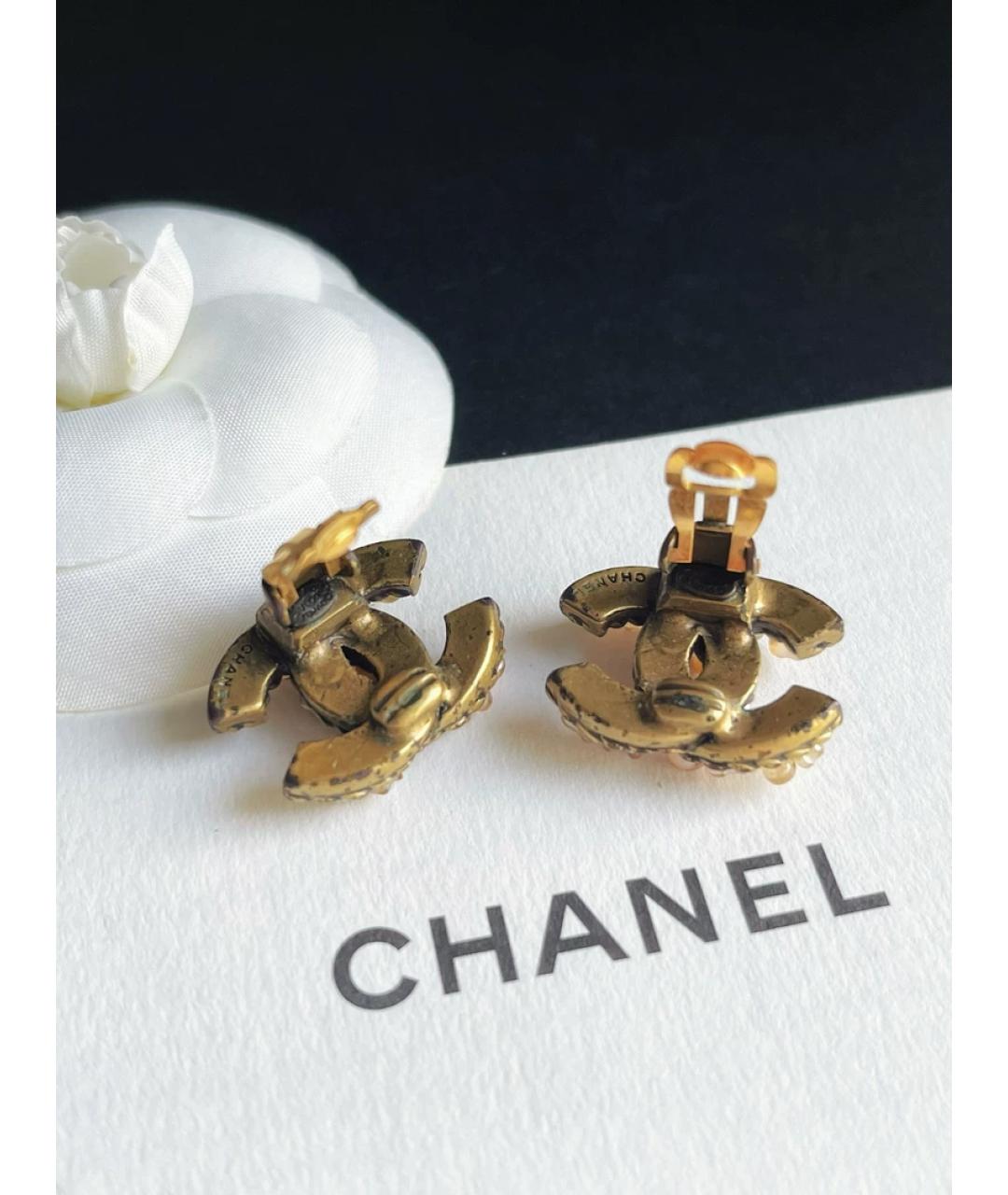 CHANEL Коричневые стеклянные серьги, фото 2